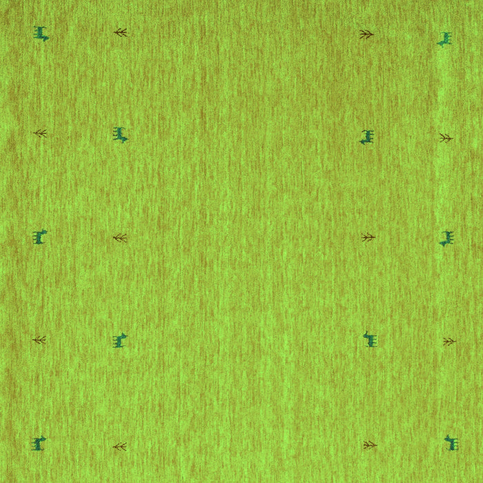 Round Machine Washable Abstract Green Contemporary Area Rugs, wshcon906grn