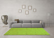 Machine Washable Abstract Green Contemporary Area Rugs in a Living Room,, wshcon906grn