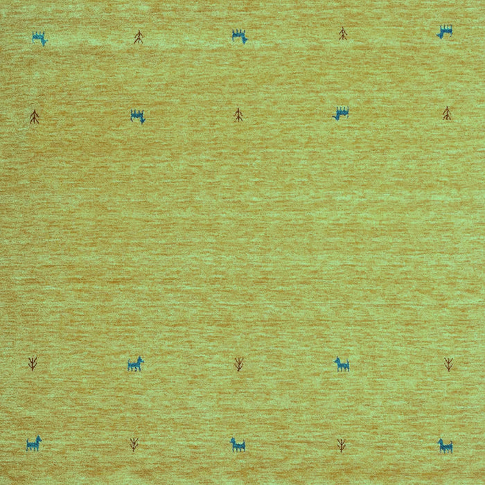 Square Abstract Turquoise Contemporary Rug, con906turq