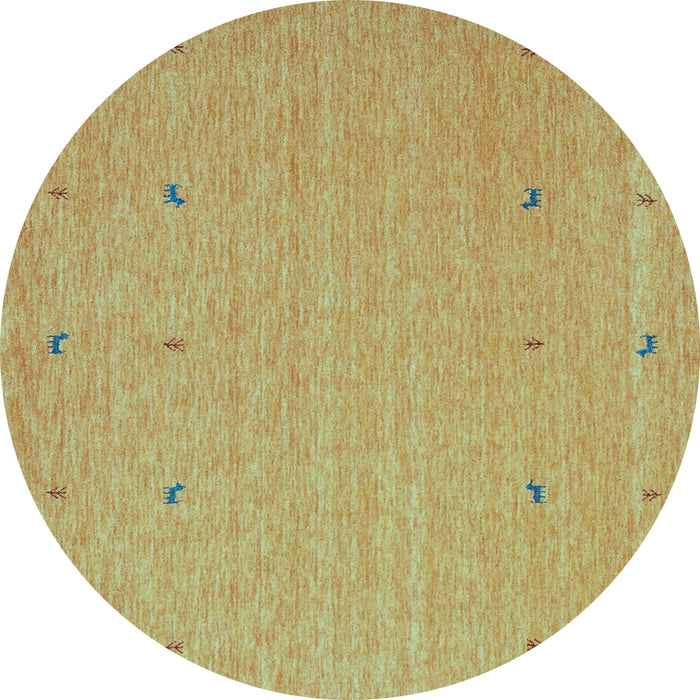 Round Abstract Light Blue Contemporary Rug, con906lblu