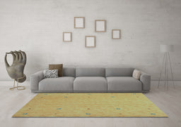 Machine Washable Abstract Light Blue Contemporary Rug in a Living Room, wshcon906lblu