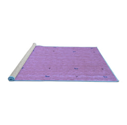Sideview of Machine Washable Abstract Blue Contemporary Rug, wshcon906blu