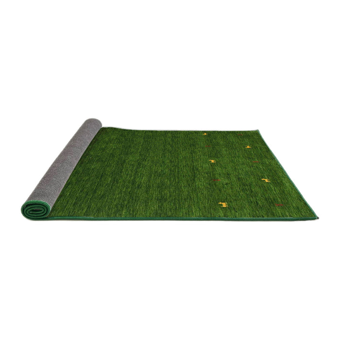Thickness of Contemporary Shamrock Green Modern Rug, con907