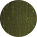 Round Abstract Brown Contemporary Rug, con907brn