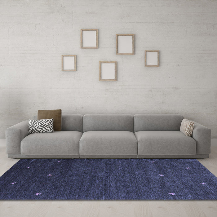 Machine Washable Abstract Blue Contemporary Rug in a Living Room, wshcon907blu