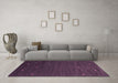 Machine Washable Abstract Purple Contemporary Area Rugs in a Living Room, wshcon907pur