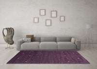 Machine Washable Abstract Purple Contemporary Rug, wshcon907pur