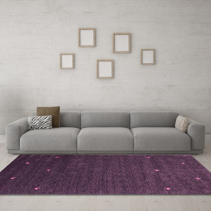Machine Washable Abstract Purple Contemporary Area Rugs in a Living Room, wshcon907pur