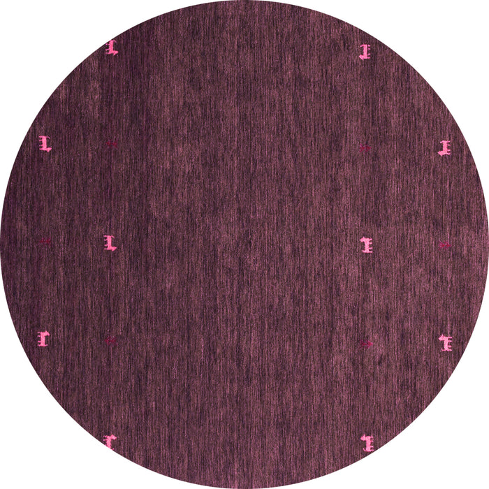 Round Abstract Pink Contemporary Rug, con907pnk