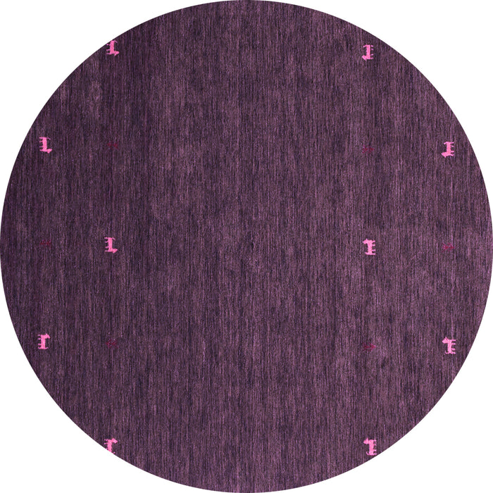Round Machine Washable Abstract Purple Contemporary Area Rugs, wshcon907pur