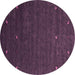 Round Machine Washable Abstract Purple Contemporary Area Rugs, wshcon907pur