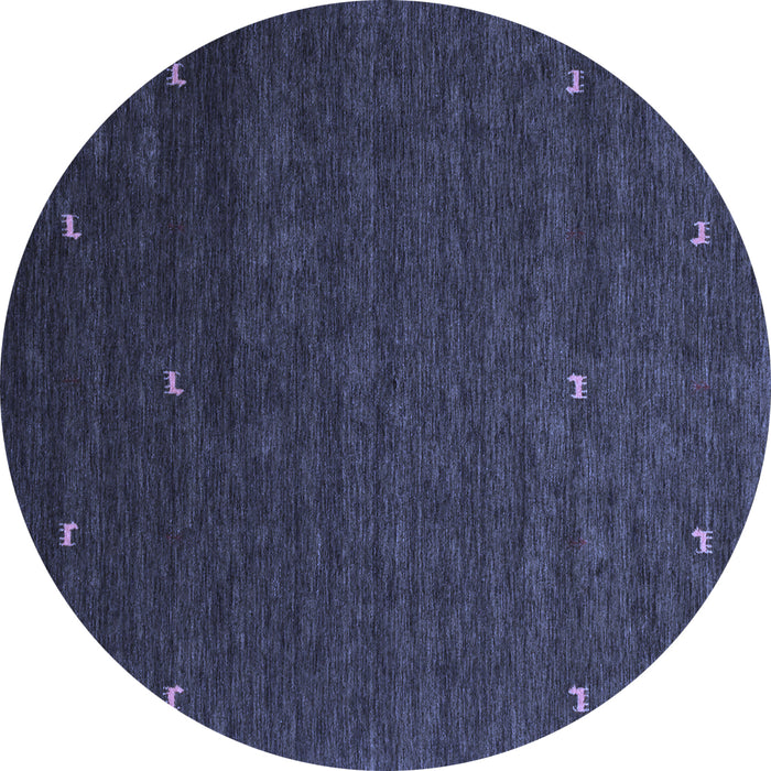 Round Abstract Blue Contemporary Rug, con907blu