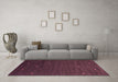 Machine Washable Abstract Pink Contemporary Rug in a Living Room, wshcon907pnk