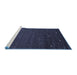 Sideview of Machine Washable Abstract Blue Contemporary Rug, wshcon907blu