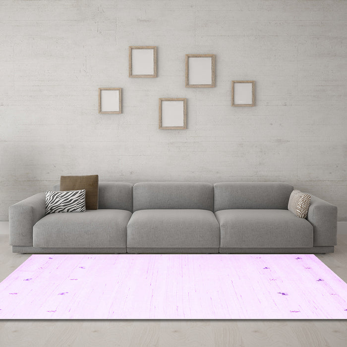 Machine Washable Solid Purple Modern Area Rugs in a Living Room, wshcon908pur