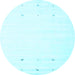 Round Solid Light Blue Modern Rug, con908lblu