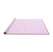 Sideview of Machine Washable Solid Pink Modern Rug, wshcon908pnk