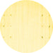 Round Solid Yellow Modern Rug, con908yw