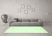 Machine Washable Solid Green Modern Area Rugs in a Living Room,, wshcon908grn