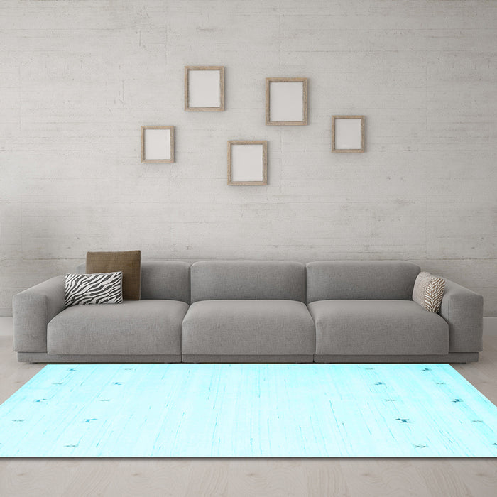 Machine Washable Solid Light Blue Modern Rug in a Living Room, wshcon908lblu