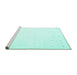 Sideview of Machine Washable Solid Turquoise Modern Area Rugs, wshcon908turq
