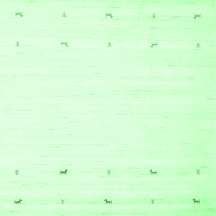 Square Machine Washable Solid Emerald Green Modern Area Rugs, wshcon908emgrn