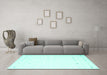 Machine Washable Solid Turquoise Modern Area Rugs in a Living Room,, wshcon908turq