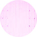 Round Machine Washable Solid Pink Modern Rug, wshcon908pnk