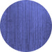 Round Abstract Blue Contemporary Rug, con909blu