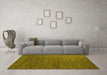 Machine Washable Abstract Yellow Contemporary Rug in a Living Room, wshcon909yw