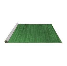 Sideview of Machine Washable Abstract Emerald Green Contemporary Area Rugs, wshcon909emgrn