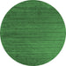 Round Abstract Emerald Green Contemporary Rug, con909emgrn