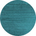 Round Abstract Light Blue Contemporary Rug, con909lblu