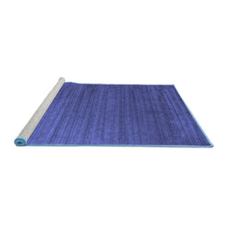 Sideview of Machine Washable Abstract Blue Contemporary Rug, wshcon909blu