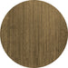 Round Abstract Brown Contemporary Rug, con909brn