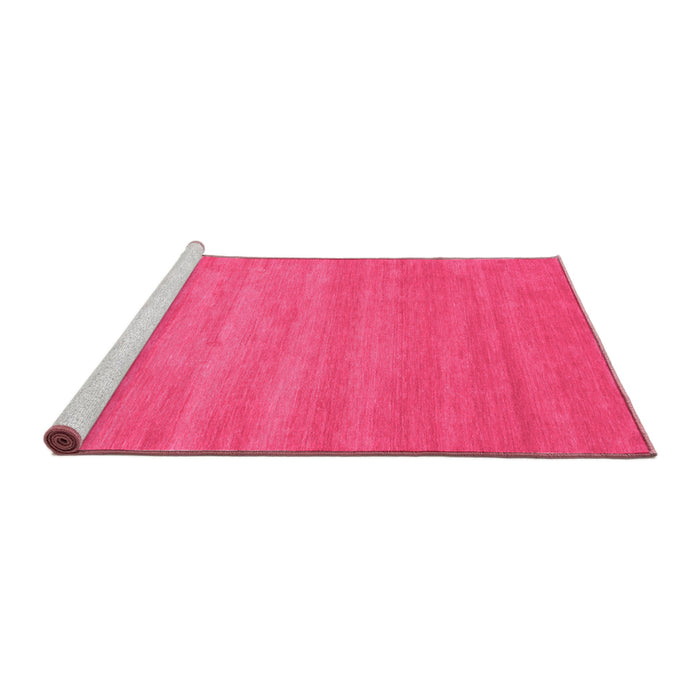Sideview of Machine Washable Abstract Pink Contemporary Rug, wshcon90pnk