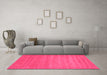 Machine Washable Abstract Pink Contemporary Rug in a Living Room, wshcon90pnk