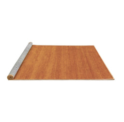 Sideview of Machine Washable Abstract Brown Contemporary Rug, wshcon90brn
