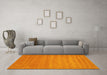 Machine Washable Abstract Yellow Contemporary Rug in a Living Room, wshcon90yw