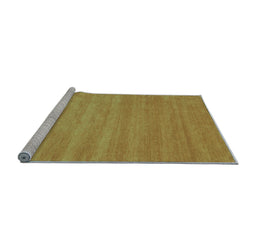 Sideview of Machine Washable Abstract Light Blue Contemporary Rug, wshcon90lblu