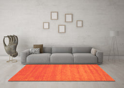 Machine Washable Abstract Orange Contemporary Area Rugs in a Living Room, wshcon90org