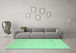 Machine Washable Solid Turquoise Modern Area Rugs in a Living Room,, wshcon910turq