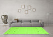 Machine Washable Solid Green Modern Area Rugs in a Living Room,, wshcon910grn