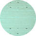 Round Solid Light Blue Modern Rug, con910lblu