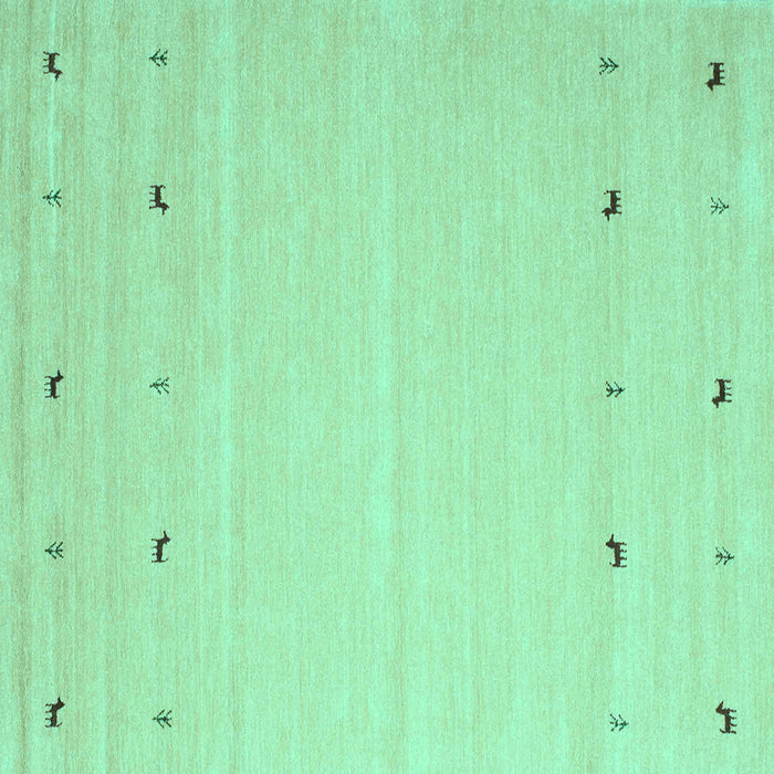 Square Machine Washable Solid Turquoise Modern Area Rugs, wshcon910turq