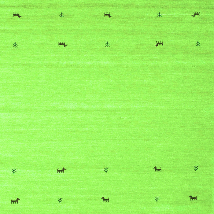 Serging Thickness of Solid Green Modern Rug, con910grn