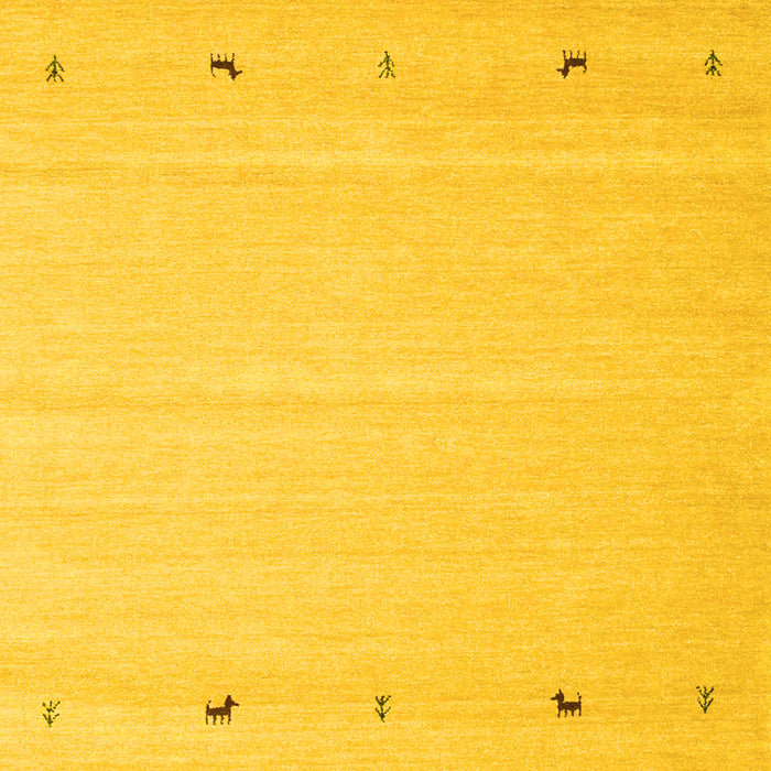 Machine Washable Solid Yellow Modern Rug, wshcon910yw