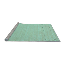 Sideview of Machine Washable Solid Light Blue Modern Rug, wshcon910lblu