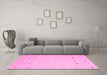 Machine Washable Solid Pink Modern Rug in a Living Room, wshcon910pnk