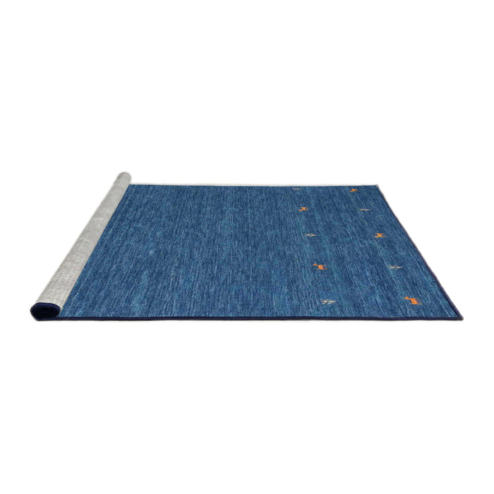 Serging Thickness of Machine Washable Contemporary Bright Navy Blue Rug, wshcon911